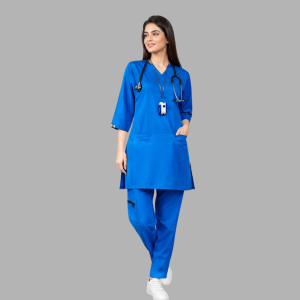 Spandura Premium Scrub (Stretchable) Royal Blue – Women