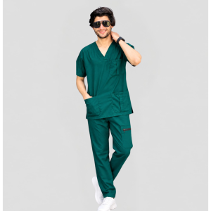 Premium Emerald Green Medical Scrub Set for Men | Soft-Washed Fabric