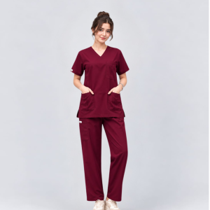 Spandura Unisex Premium Scrub (Stretchable) Maroon – Unisex