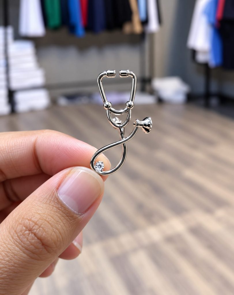 Stethoscope Brooch Pin for Doctors & Nurses