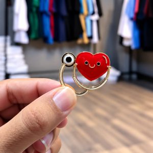 Cute Heart Stethoscope Brooch Pin for Nurses & Doctors